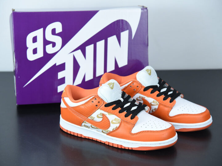 Nike SB Dunk Low x Supreme White Black Orange